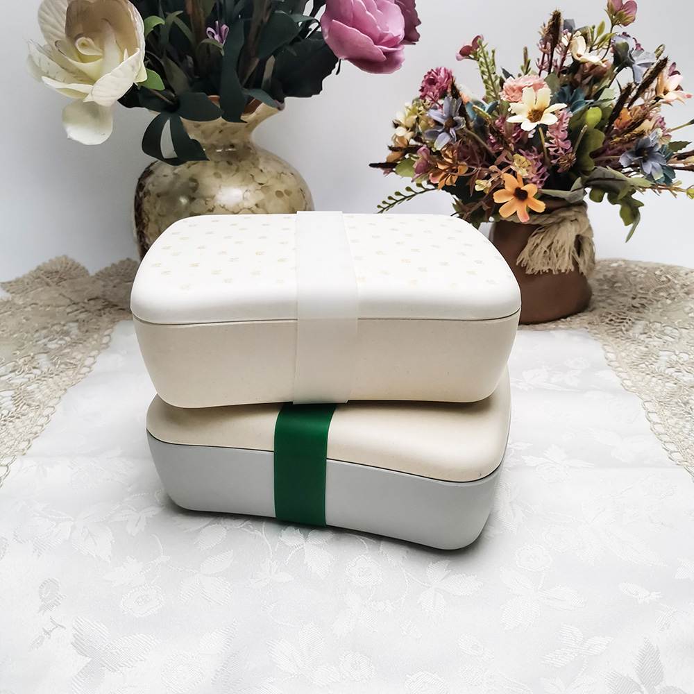 Anpassad färg Miljövänlig biologiskt nedbrytbar fyrkantig Bento Lunchbox