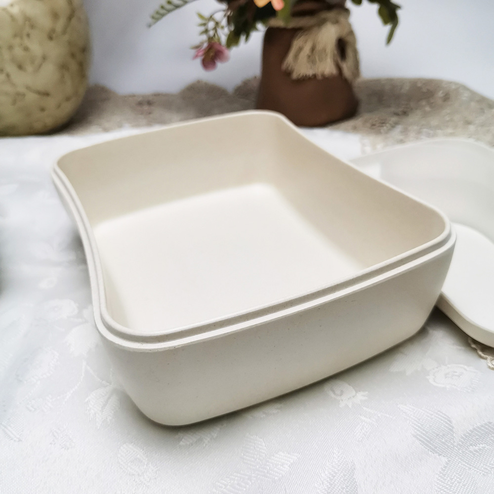 Anpassad färg Miljövänlig biologiskt nedbrytbar fyrkantig Bento Lunchbox